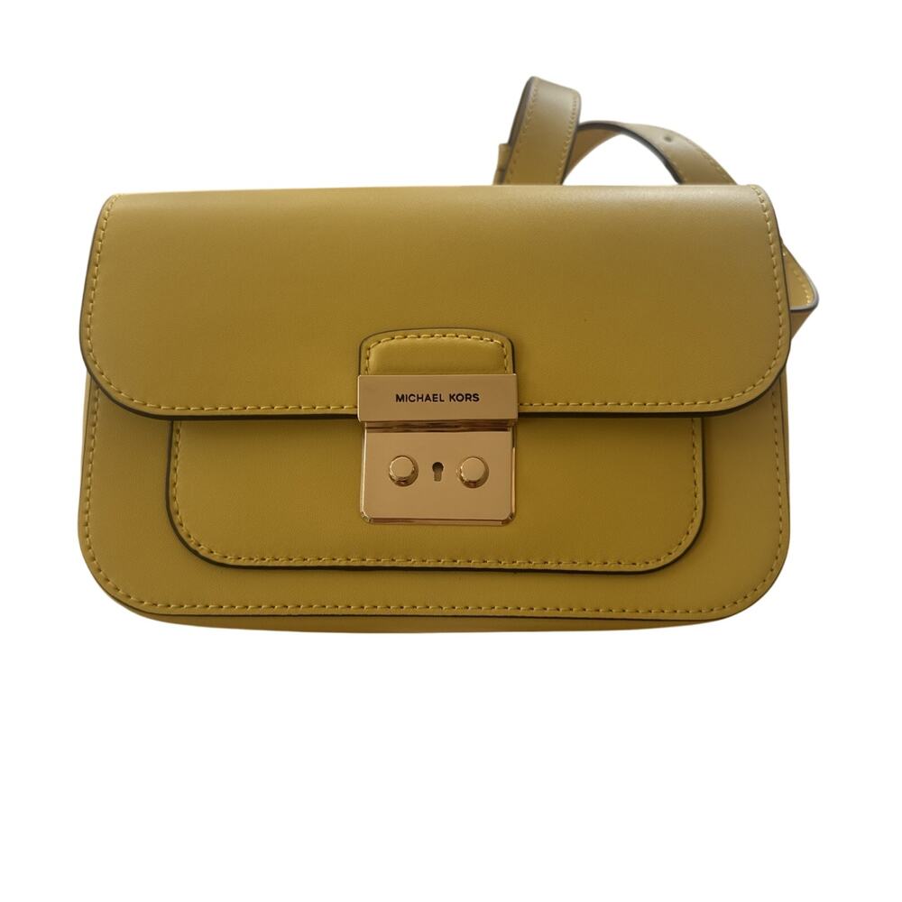 Michael Kors Sloan Editor Small Flap Belt Bag Fanny Pack Clutch Daffodil
